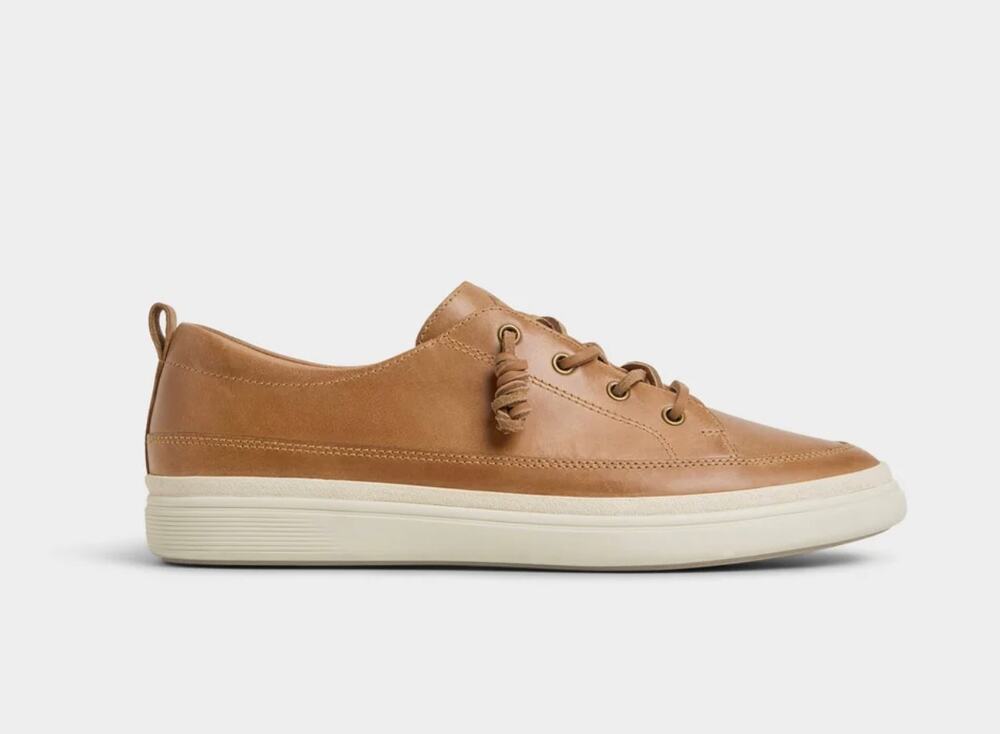 NWT ALDO Tristin Low Top Leather Sneaker in Light Brown Size 8
